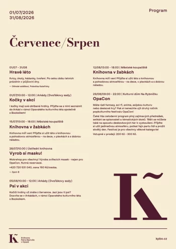 Program Červenec/Srpen 2026