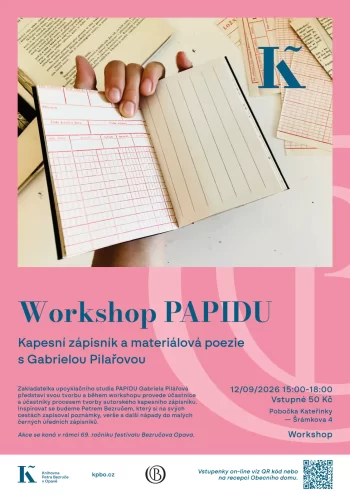 Workshop PAPIDU – kapesní zápisník a materiálová poezie v knihovně v Kateřinkách