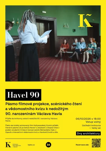 Havel 90 - Přijďte v rámci Dnů architektury do knihovny oslavit nedožité 90. narozeniny Václava Havla